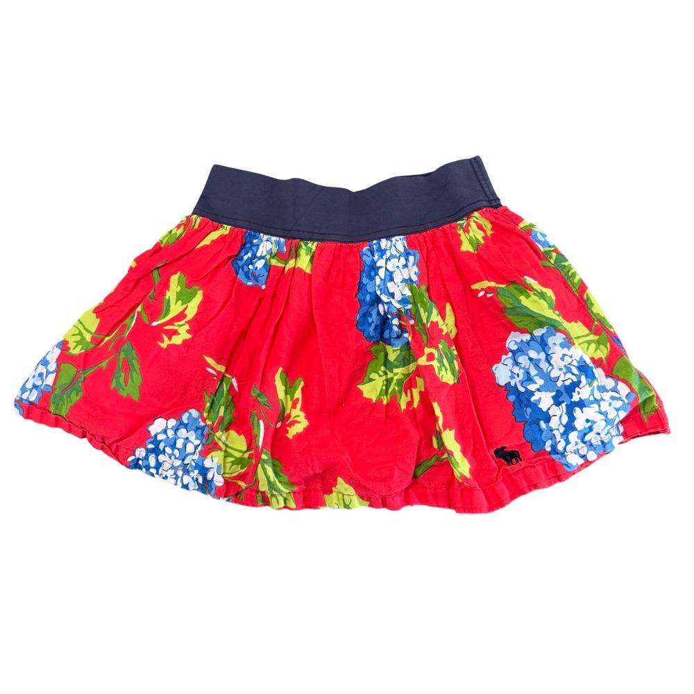 Vintage Y2K Abercrombie & Fitch Short Floral Womens Medium flare Skirt band